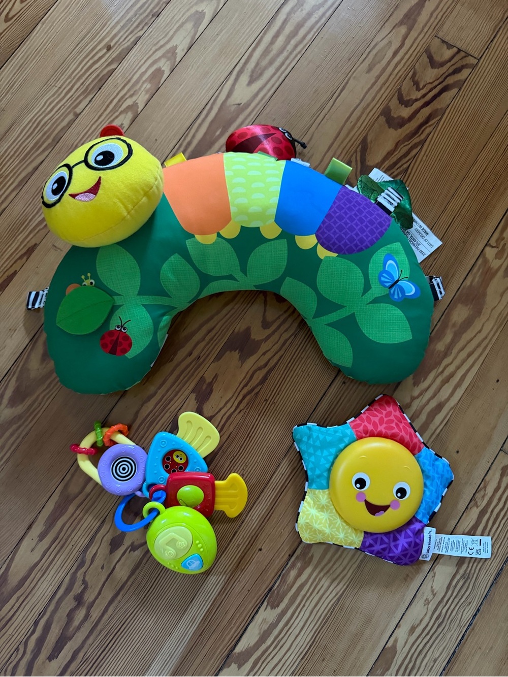 Baby Einstein Tummy Time Pillow & Infant Toy Bundle Lot